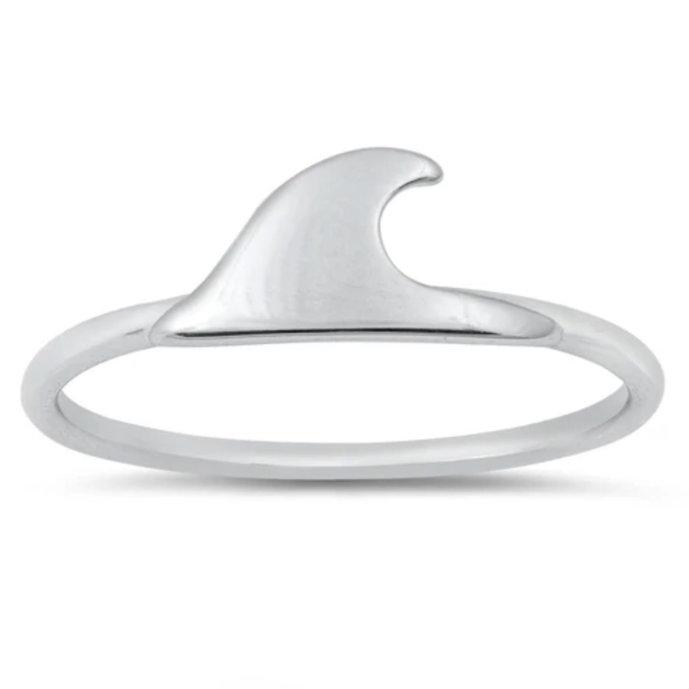 Sterling Silver Wave Ring – Size 8 – 6 mm Face Height